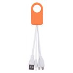 Orange Power-Up Squid 3-in-1 Charging Cable customized with your logo by Adco Marketing