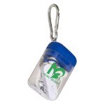 Blue Budget Bluetooth® Earbuds in Carabiner Case customized with your logo by Adco Marketing