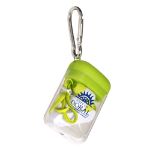 Lime Green Budget Bluetooth® Earbuds in Carabiner Case customized with your logo by Adco Marketing