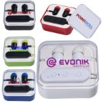 Wireless Bluetooth® Earbuds in Case customized with your logo printed