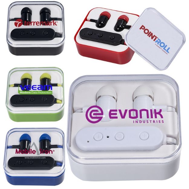 Wireless Bluetooth® Earbuds in Case customized with your logo printed