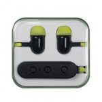 Lime Green Budget Bluetooth® Earbuds in Carabiner Case customized with your logo by Adco Marketing