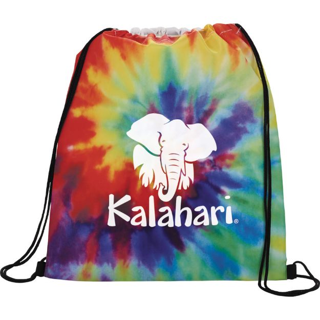 Tie Dye Drawstring Backpack customized with your logo