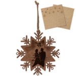 Wood Snowflake Ornament customized with your logo