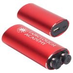 Red Case Harmony True Wireless Earbuds and 2000mAh Power Bank customized with your logo by Adco Marketing