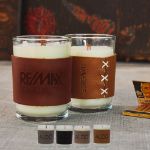 Harper Votive Candle with Leather Holder and Soy Fill Made in USA