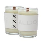 harper 8 Oz Custom Filled Soy Candle with Debossed Leather Holder & Wood Wicks in White