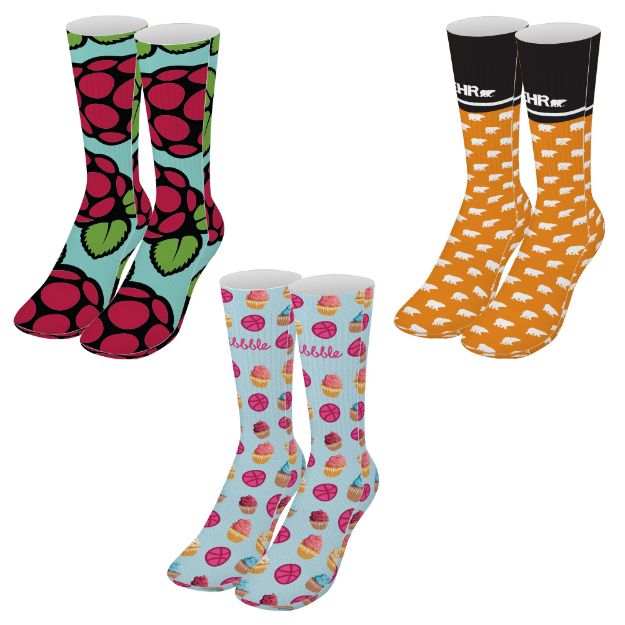 Custom Socks Dye Sublimated with Your Custom Logo 17 inch