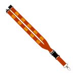 1" Wide Conference Lanyard On Sale - Breakaway Custom Polyester Lanyards with Detachable Buckle and Clip in Orange