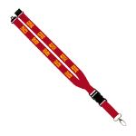 1" Wide Conference Lanyard On Sale - Breakaway Custom Polyester Lanyards with Detachable Buckle and Clip in Red