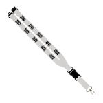 1" Wide Conference Lanyard On Sale - Breakaway Custom Polyester Lanyards with Detachable Buckle and Clip in White
