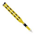 1" Wide Conference Lanyard On Sale - Breakaway Custom Polyester Lanyards with Detachable Buckle and Clip in Yellow