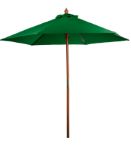 7' Bamboo Market Umbrella Custom Printed in Hunter