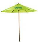 7' Bamboo Market Umbrella Custom Printed in Lime