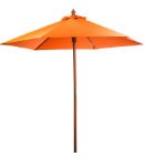 7' Bamboo Market Umbrella Custom Printed in Orange
