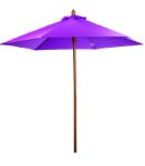 7' Bamboo Market Umbrella Custom Printed in Purple