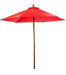 7' Bamboo Market Umbrella Custom Printed in Red