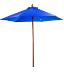 7' Bamboo Market Umbrella Custom Printed in Royal