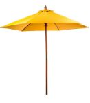 7' Bamboo Market Umbrella Custom Printed in Yellow