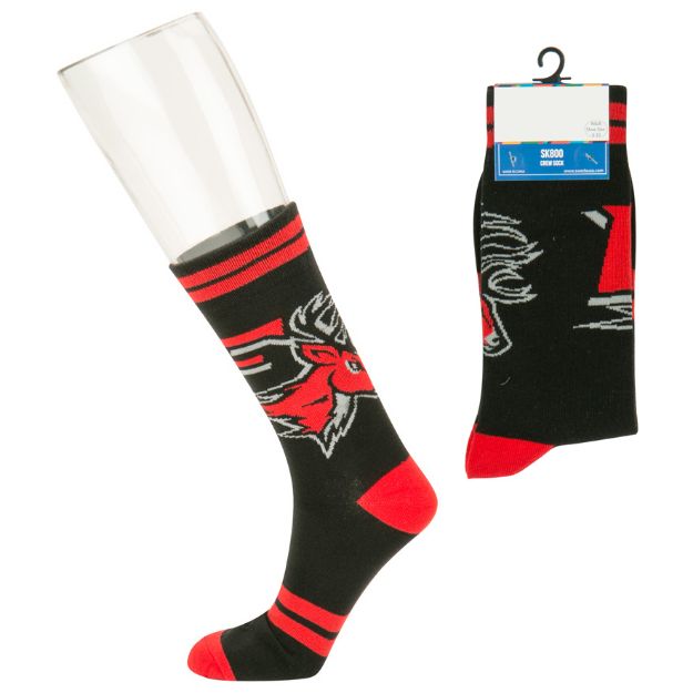 Custom Crew Socks with 6 Color Jacquard Weave Custom Made