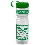 Promotional Clear Green Lid 28 oz. Transparent Tethered Lid Bottle