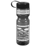 Promotional Smoke 28 oz. Transparent Tethered Lid Bottle