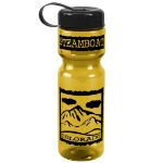 Promotional Yellow 28 oz. Transparent Tethered Lid Bottle