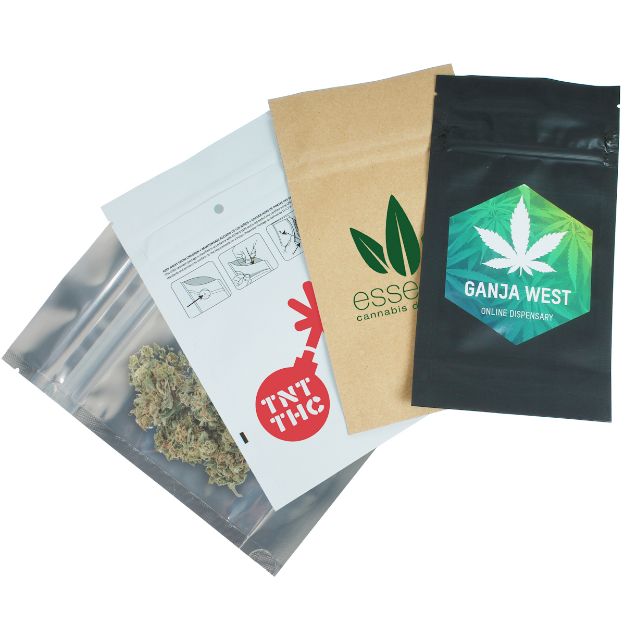 Child Resistant Mylar Bag Heat Sealable 1/4 Oz Size for Medical Cannabis