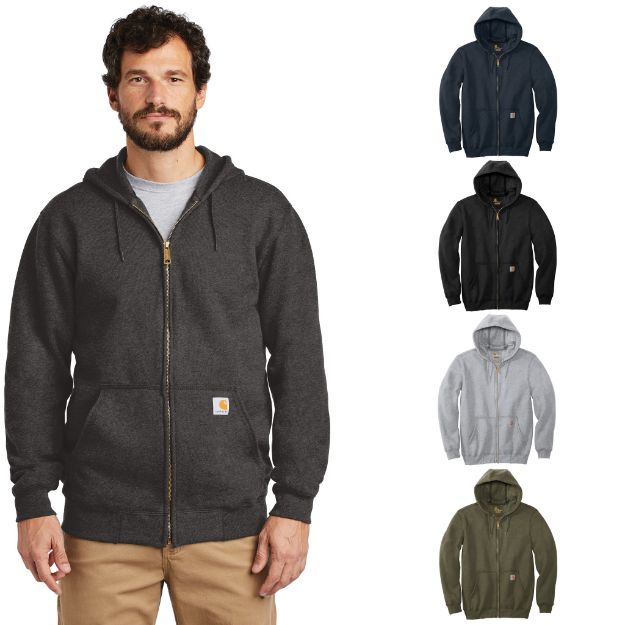 Carhartt ® Midweight Hooded Zip-Front Sweatshirt with Custom Logo Printed