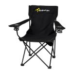 Folding Outdoor Travel Chair with Carrying Case and Full Color Logo in Black