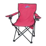 Folding Outdoor Travel Chair with Carrying Case and Full Color Logo in Pink