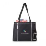 Classic Convention Tote Bags with Modern Piping in Black