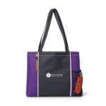 Classic Convention Tote Bags with Modern Piping in Purple