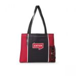 Classic Convention Tote Bags with Modern Piping in Red