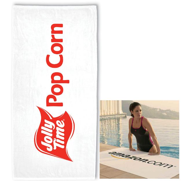 USA Made White Custom Printed Beach Towels