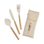 Gaia Bamboo Cutlery Set with Custom Bag