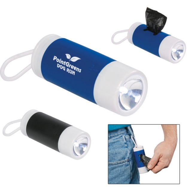 dog bag dispenser with flashlight pet