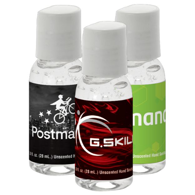 1 oz. Made in USA Hand Sanitizers with Full Color Label and a Round Bottle Disc Cap