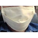 Face Mask Multi-ply with Elastic Loops in Cotton Canvas Bulk shown being worn