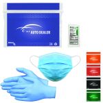 PPE Safety Kits with Mask, Gloves and Sanitizer in a custom printed package