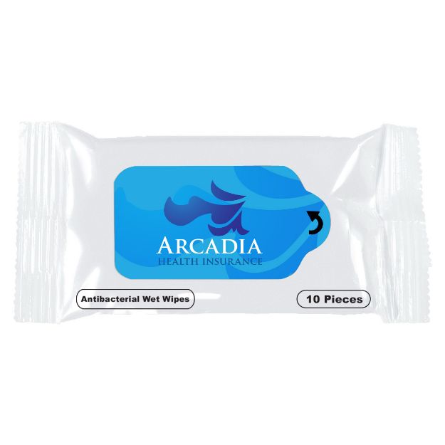 Antibacterial Wet Wipe Packet with Full Color Logo