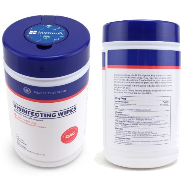 Cannister of Disinfecting Wipes - 70 count with or without your logo - great for fighting covid-19