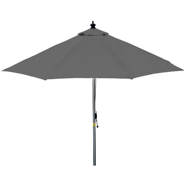 Paradise Market Cafe Umbrellas with Sunbrella Fabric Stainless Steel Pole and Custom Imprint - 5 year warranty