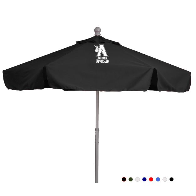 9' Aluminum/Fiberglass Market Umbrella with Valence and Custom Logo