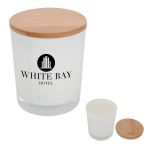 Custom Soy Candles with a Bamboo Lid in White