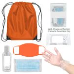 On The Go Backpack PPE Kit with Masks, Sanitizer, Wipes, Gloves and More Burnt Orange