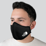 Deluxe Face Mask with Adjustable Ear Loops, Nose Bridge, Filter Pocket, Poly Outer Layer and Cotton Inner Layer Custom Printed in Black