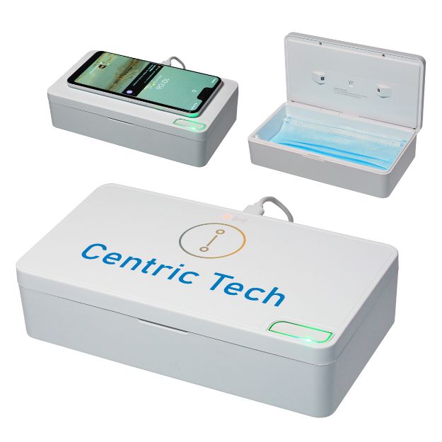 UV-C Sanitizer Chamber with Wireless Charger Built In and Custom Logo