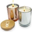 Metallic Glass Candles with Bamboo Lid and Custom Imprint