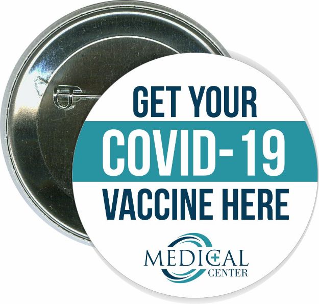 2 1/4" Round Covid Vaccine Button